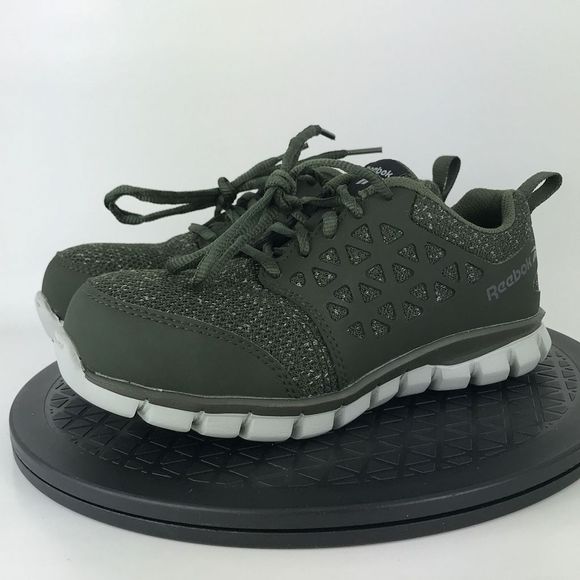 Reebok SubLite Cushion Work Green Composite Toe Safety Shoes Women’s Size 5 Wide - Picture 1 of 12